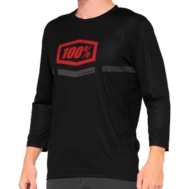 100% Airmatic 3/4 Sleeve Jersey Black/Red Kerékpáros férfimez