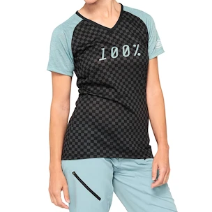 100%  Airmatic Women's Jersey Seafoam Checkers Női kerékpáros mez