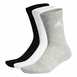 adidas  Cushioned Crew Socks 3 Pairs Grey/White/Black  Zokni