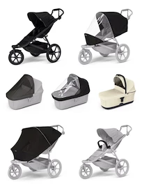 Babakocsi sportive Thule Urban Glide 3 Black + Mózeskosár Soft beige SET 7in1