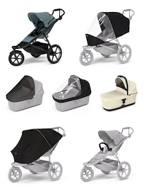 Babakocsi sportive Thule Urban Glide 3 Mid blue + Mózeskosár Soft beige SET 7in1