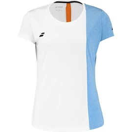 Babolat Play Cap Sleeve Top Women White/Blue Hthr Női póló