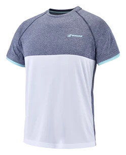 Babolat  Play Crew Neck Tee Men White/Blue Heather Férfipóló XXL