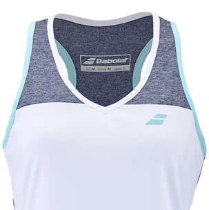 Babolat  Play Tank Top Women White/Blue Női ujjatlan póló