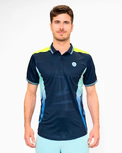 BIDI BADU  Grafic Illumination Polo Dark Blue Férfipóló M