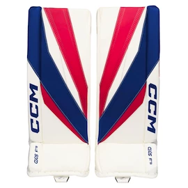 CCM Axis F9 White/Red/Blue Intermediate Kapus lábszárvédők