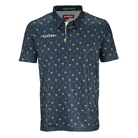 CCM Golf Fitted Printed Polo Dark Midnight Férfipóló