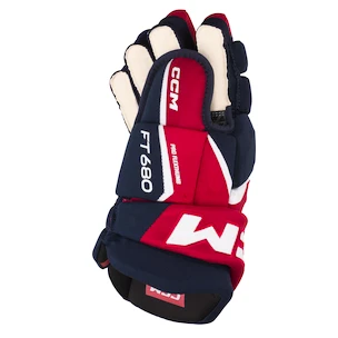 CCM JetSpeed FT680 Navy/Red/White Senior Hokikesztyűk 15 hüvelyk