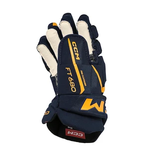 CCM JetSpeed FT680 Navy/Sunflower Junior Hokikesztyűk