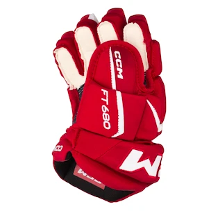 CCM JetSpeed FT680 Red/White Junior Hokikesztyűk