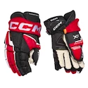 CCM Tacks XF Black/Red/White Junior Hokikesztyűk 12 hüvelyk