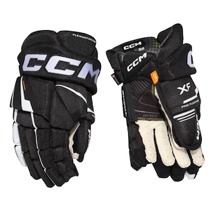 CCM Tacks XF Black/White Junior Hokikesztyűk 11 hüvelyk