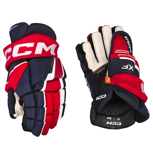 CCM Tacks XF Navy/Red/White Junior Hokikesztyűk 12 hüvelyk