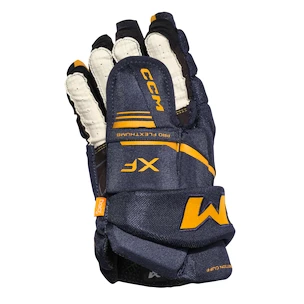 CCM Tacks XF Navy/Sunflower Junior Hokikesztyűk