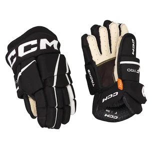 CCM Tacks XF PRO Black/White Youth Hokikesztyűk 8 hüvelyk