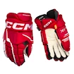 CCM Tacks XF PRO Red/White Junior Hokikesztyűk 11 hüvelyk