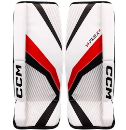 CCM YTflex 3 white/white/red/black Youth Kapus lábszárvédők