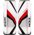 CCM YTflex 3 White/White/Red/Black Youth Kapus lábszárvédők 20 hüvelyk