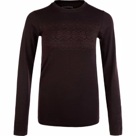 Endurance Yalia Seamless Wool Print LS Baselayer Dark Purple Női póló