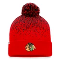 Fanatics Iconic Gradiant Iconic Gradiant Beanie Cuff with Pom Chicago Blackhawks  Téli sapka