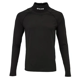 Férfipóló CCM Neck Guard Top LS Black Senior