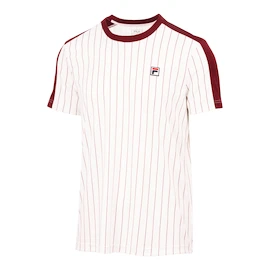 Fila T-Shirt Stripes Jascha 2 White Alyssum/Cabernet Férfipóló