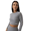 GymBeam  FLO Ribbed CropTop Grey Női póló