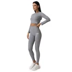 GymBeam  FLO Ribbed Leggings Grey Női leggings