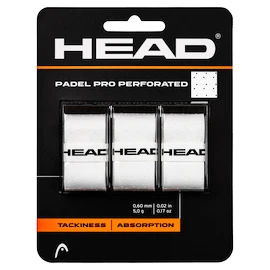 Head Padel Pro Perforated 3 Pack White Felső nyélvédő overgrip