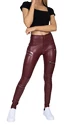 Hugz Jeans  Wine Faux Leather Biker High Waist Leggings