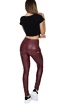 Hugz Jeans  Wine Faux Leather Biker High Waist Női leggings