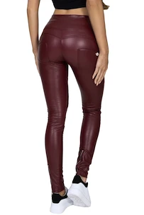 Hugz Jeans  Wine Faux Leather Biker High Waist Női leggings S