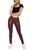 Hugz Jeans  Wine Faux Leather Biker Mid Waist Leggings