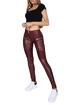 Hugz Jeans  Wine Faux Leather Biker Mid Waist Női leggings