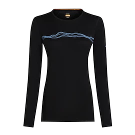 Icebreaker Merino 200 Oasis LS Crewe Mountain Pulse Black Női póló