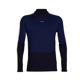 Icebreaker Merino 200 Oasis Sonebula LS High Neck Mid Navy/Royal Navy/Snow/Cb Férfipóló