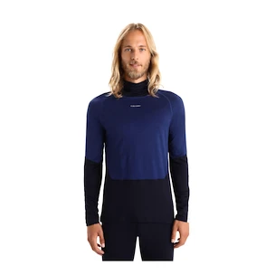 Icebreaker Merino 200 Oasis Sonebula LS High Neck Mid Navy/Royal Navy/Snow/Cb Férfipóló