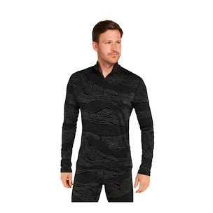 Icebreaker Merino 260 Vertex LS Half Z Snow Guide Black/Galaxy/J Férfipóló L