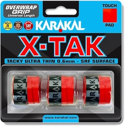 Karakal X-Tak Overgrip 3er Red Felső nyélvédő overgrip