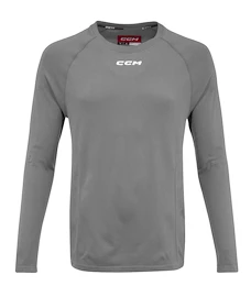 Kompressziós póló CCM Eflex LS Premium Training Tee Dark Grey Heathered Senior