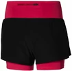 Mizuno  2 in 1 4.5 Short/Black/Persian Red Női rövidnadrág