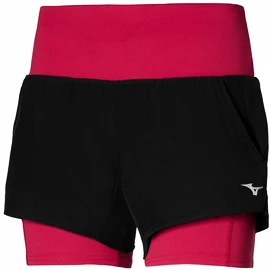 Mizuno 2 in 1 4.5 Short/Black/Persian Red Női rövidnadrág