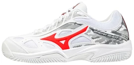 Mizuno  Breakshot 3 CC White/IgnititonRed  Gyerekteniszcipő