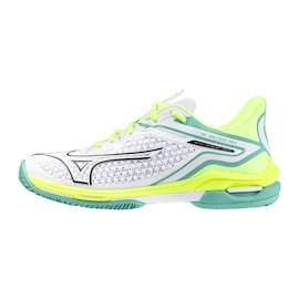 Mizuno Wave Exceed Tour 6 CC White/Black/Mizuno Neo Lime Női teniszcipő