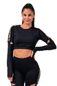 Nebbia  Crop Top 821 black Női póló