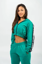 Nebbia Cropped Zip-Up Hoodie green Női melegítőfelső