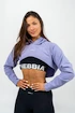 Nebbia  Designer Cropped Hoodie purple Női melegítőfelső