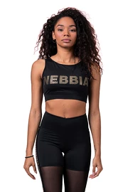 Nebbia Gold Mesh Mini Top 830 black Női póló