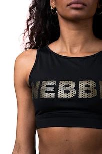 Nebbia  Gold Mesh Mini Top 830 black Női póló