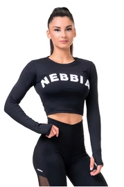 Nebbia Hero Sporty Hero crop top long sleeve black Női póló